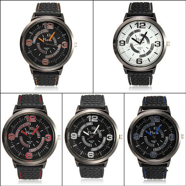 Męski zegarek z silikonowym paskiem - 5 kolorów 1