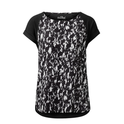 Дамска риза с къс ръкав от вискоза - черно и бяло, размери XS - XXL: ZO_6453dd5c-9887-11ec-8998-0cc47a6c9c84