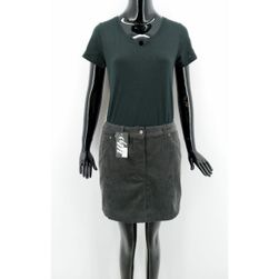 Modna ženska suknja od samta Demina, tamno siva, DJEČIJE veličine: ZO_970ef5d4-371f-11ec-a632-0cc47a6c9c84