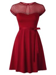 Коктейлна рокля с детайл на сърце - 2 цвята