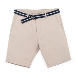 Мъжки къси панталони тип "чино" с колан - бежово, Текстилни размери CONFECTION: ZO_76221-48
