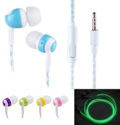 Căști dop in-ear luminoase în întuneric - diverse culori