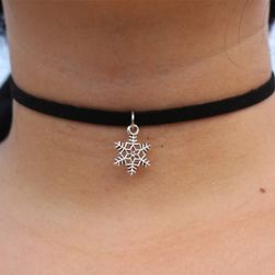 Semišový choker náhrdelník - černý