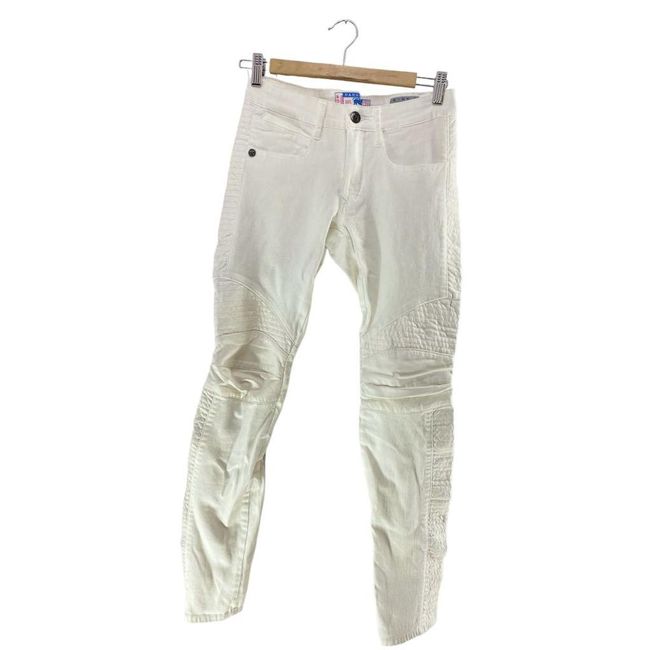 Męskie spodnie jeansowe z elementami skórzanymi, PARASUCO, biały, Rozmiary Spodnie: ZO_538d1bde-b35a-11ed-a7b9-4a3f42c5eb17 1