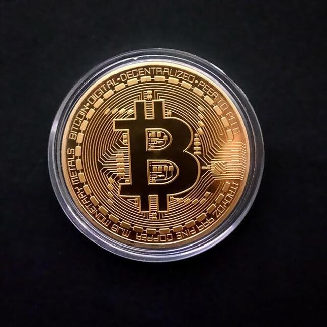Dekoracyjne monety ze znakiem Bitcoinu V52 1