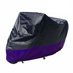 Zaščitna ponjava za motorna kolesa v črni in vijolični barvi