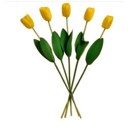 Tulipan x 1 kos, 2 lista 60 cm, barva: ZO_254998-RUZ