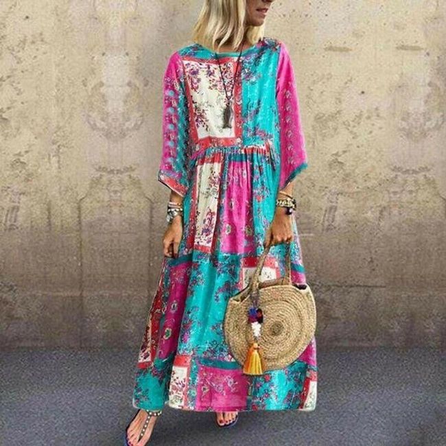 Ženska maxi haljina Resoria Pink - veličina XL, veličine XS - XXL: ZO_230667-3XL 1