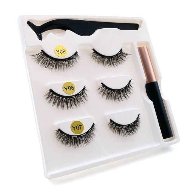 Magnetic eyelashes with tweezers and eyeliner KI90 1