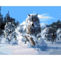 Картина за оцветяване - вълци