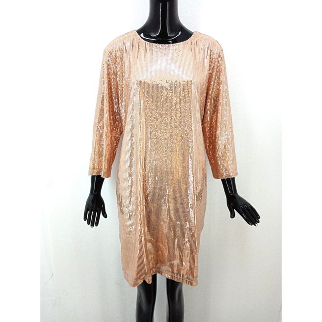 Ženska modna obleka z bleščicami Best Mountain, apricot, velikosti XS - XXL: ZO_e7cbca4a-1871-11ed-abca-0cc47a6c9c84 1