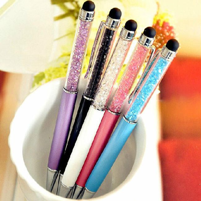 Długopis z kryształkami w 5 kolorach - można używać i jako rysik 1