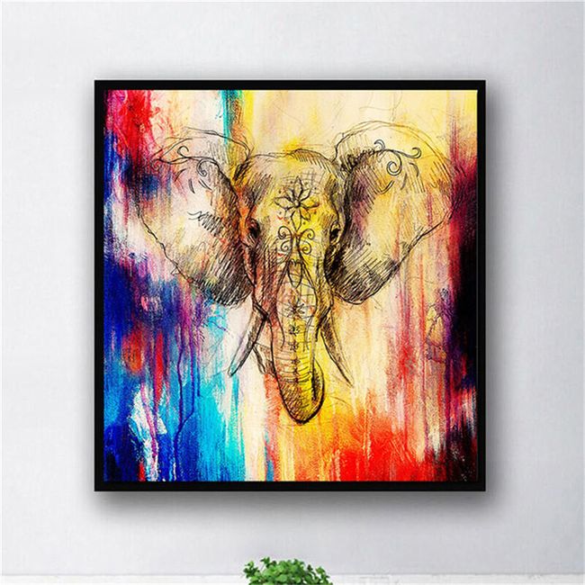 Plátěnné obraz so slonom - 3 rozmery 1