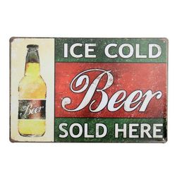 Retro metalowa tablica -zimne piwo
