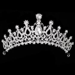 Krona za lase v srebrni barvi s kristali
