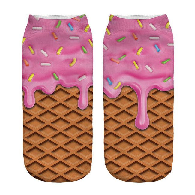 Kotníkové ponožky s potiskem zmrzliny 1