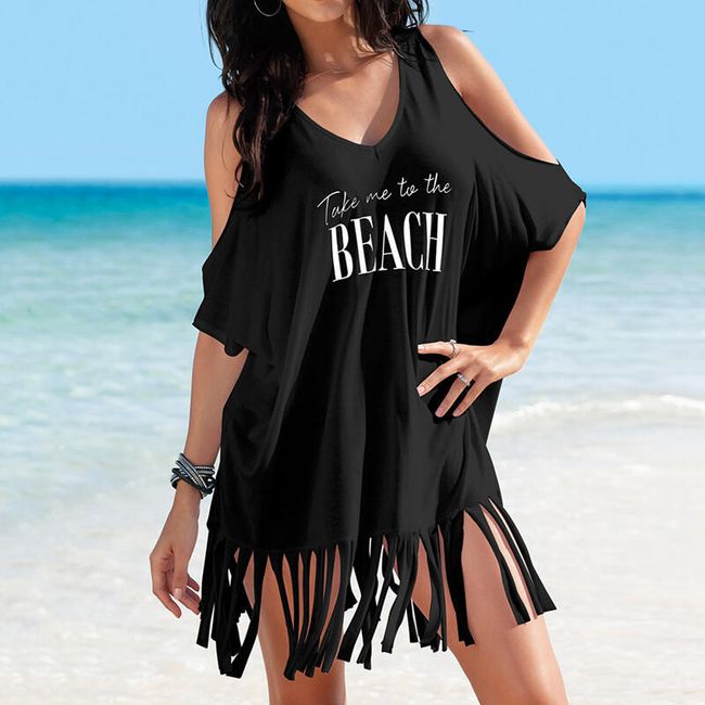 Sukienka plażowa z frędzlami 1