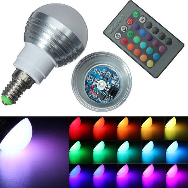 3 W-os többszínű LED-izzó (E14 aljzat) 1