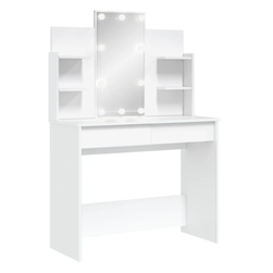 Toaletní stolek s LED osvětlením bílý 96x40x142 cm ZO_837892-A-B