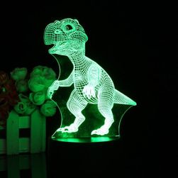 3D LED lámpa - vidám dinoszaurusz