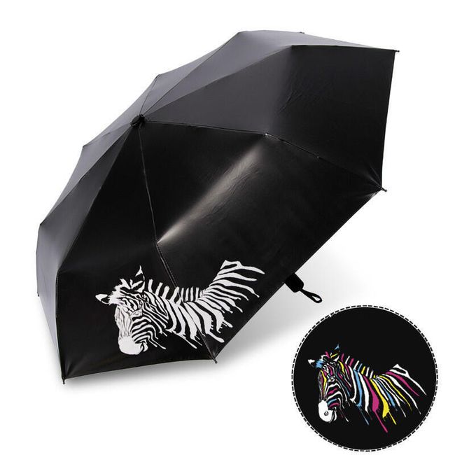 Umbrelă cu zebră în negru 2