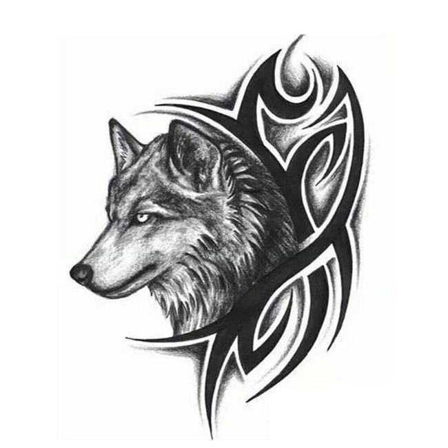 Временна татуировка - племенна с вълк ATSS32956084773 ZO_ST00690 1
