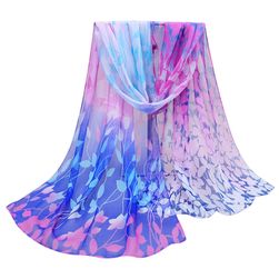 Дамски шал с венчелистчета на дъгата - 7 цвята