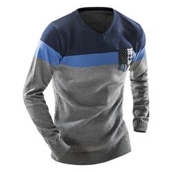 Мъжки цветен пуловер - 4 цвята