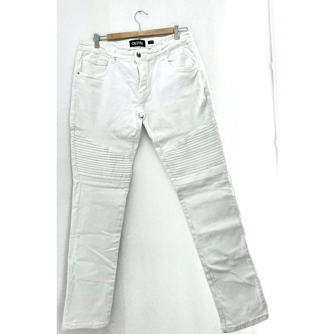 Spodnie męskie slim fit OLGYN - Biały, Rozmiary tkaniny CONFECTION: ZO_55b89fcc-cc5c-11ec-ade4-0cc47a6c9370 1