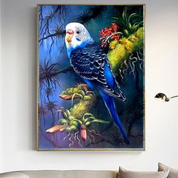 5D kép kövekkel - Hullámos papagáj