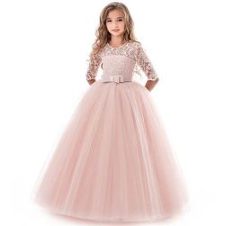 Obleka za deklico princese - roza, velikost 130 ZO_ST00423