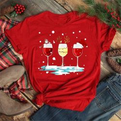 Maycaur Ženske čaše za vino Božićni šeširi Crna majica Božićni božićni darovi Gornja majica s crtanim filmovima Harajuku modna novogodišnja majica SS_1005003497115402