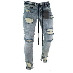 Pánske roztrhané džínsy, veľkosti XS - XXL: ZO_225906-S