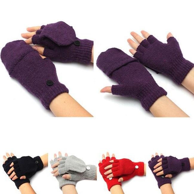 Praktyczne unisex rękawiczki z guzikiem 1