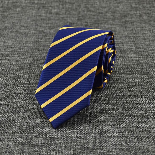 Krawat niebiesko-złoty męski 1