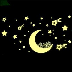 Svítící samolepka - Měsíc s hvězdami