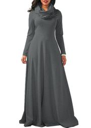 Ženska haljina s dugim rukavima i dolčevicom - 11 boja