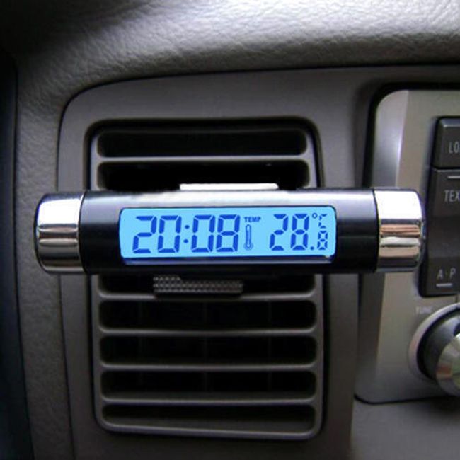 Termometru auto cu ceas şi iluminare 1