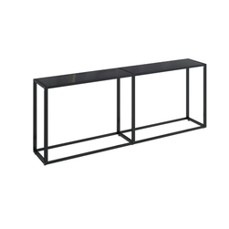 Konzolový stolík čierny 200 x 35 x 75,5 cm tvrdené sklo ZO_331687-A