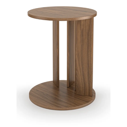 Okrągły stolik kawowy z blatem z drewna orzechowego ø 50 cm Nora ZO_270902