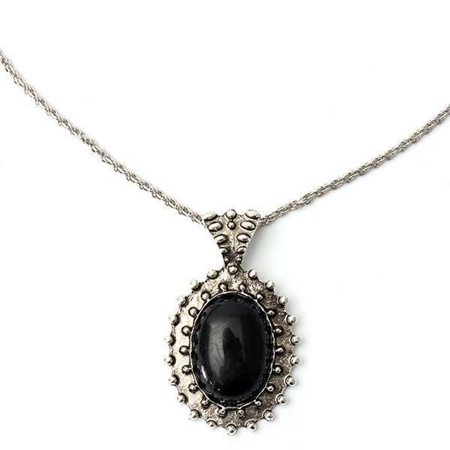 Vintage náhrdelník s černým kamínkem 1