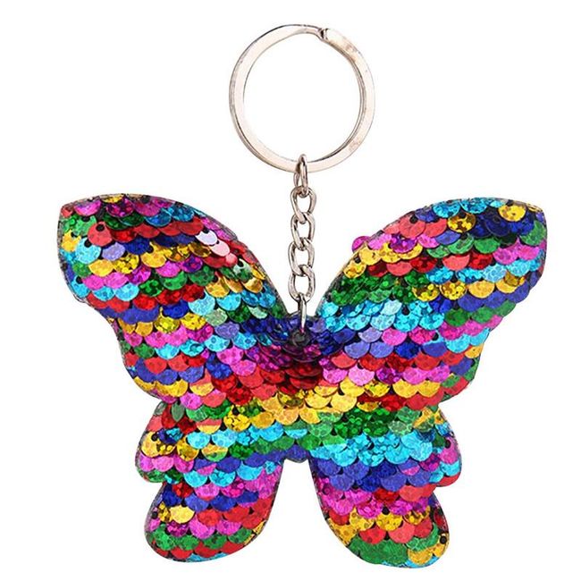 Kľúčenka z flitrov v tvare motýlika - 3 farby 1
