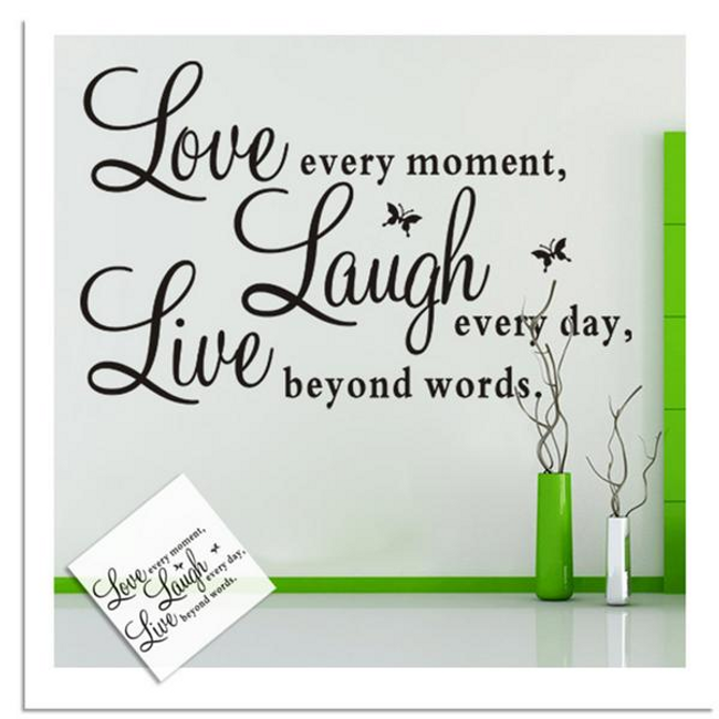 Samolepka na stenu - Love, Live, Laugh 1