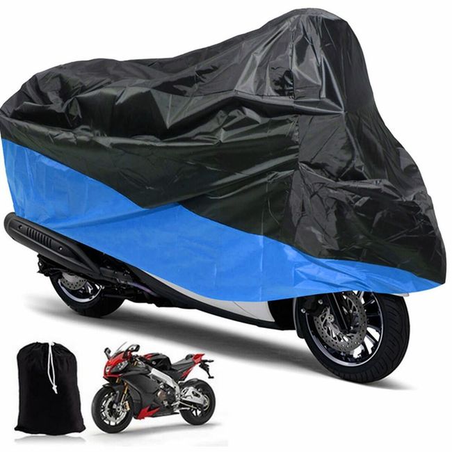 Černo-modrá ochranná plachta pro motocykl  1