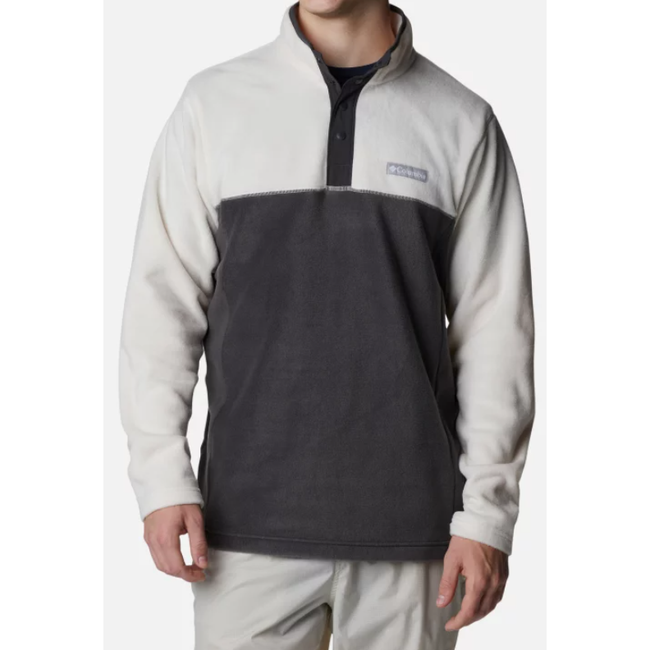 Męska bluza z kapturem, Steens Mountain™ Half Snap Fleece, szaro-biała, rozmiary XS - XXL: ZO_b8c2f172-52dd-11ee-9a09-9e5903748bbe 1
