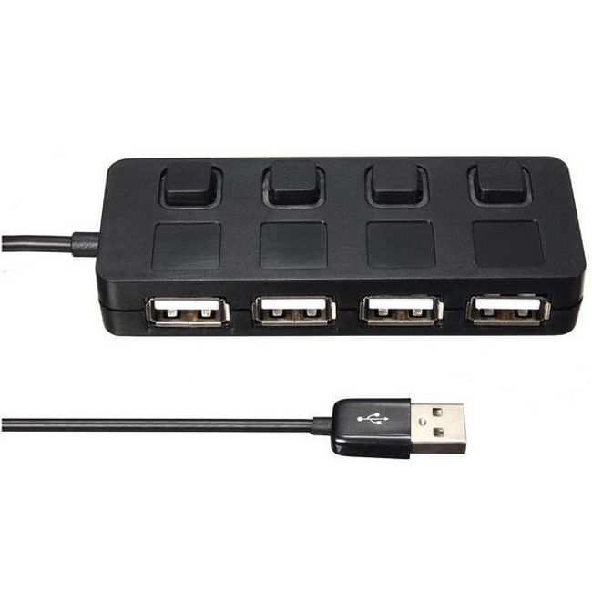 4-portový USB 2.0 HUB s tlačítkovým přepínačem 1