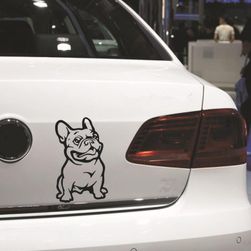 Autó matrica francia bulldog formájában