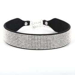 Široký choker se třpytivými kamínky - různé varianty