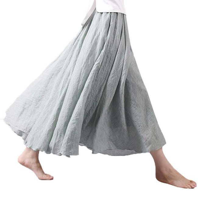 Vazdušno propustna lanena suknja u više boja 1