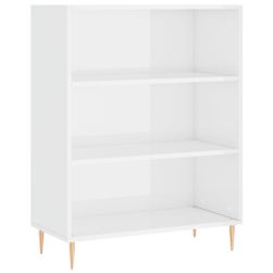 Knihovna bílá s vysokým leskem 69,5x32,5x90 cm kompozitní dřevo ZO_828350-A